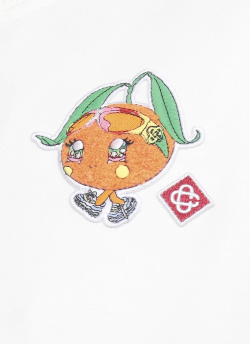 Casablanca White Cotton Sweatshirt With Contrasting Logo Patch