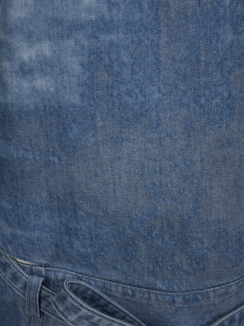 Diesel Classic Blue Square Neck Denim Top