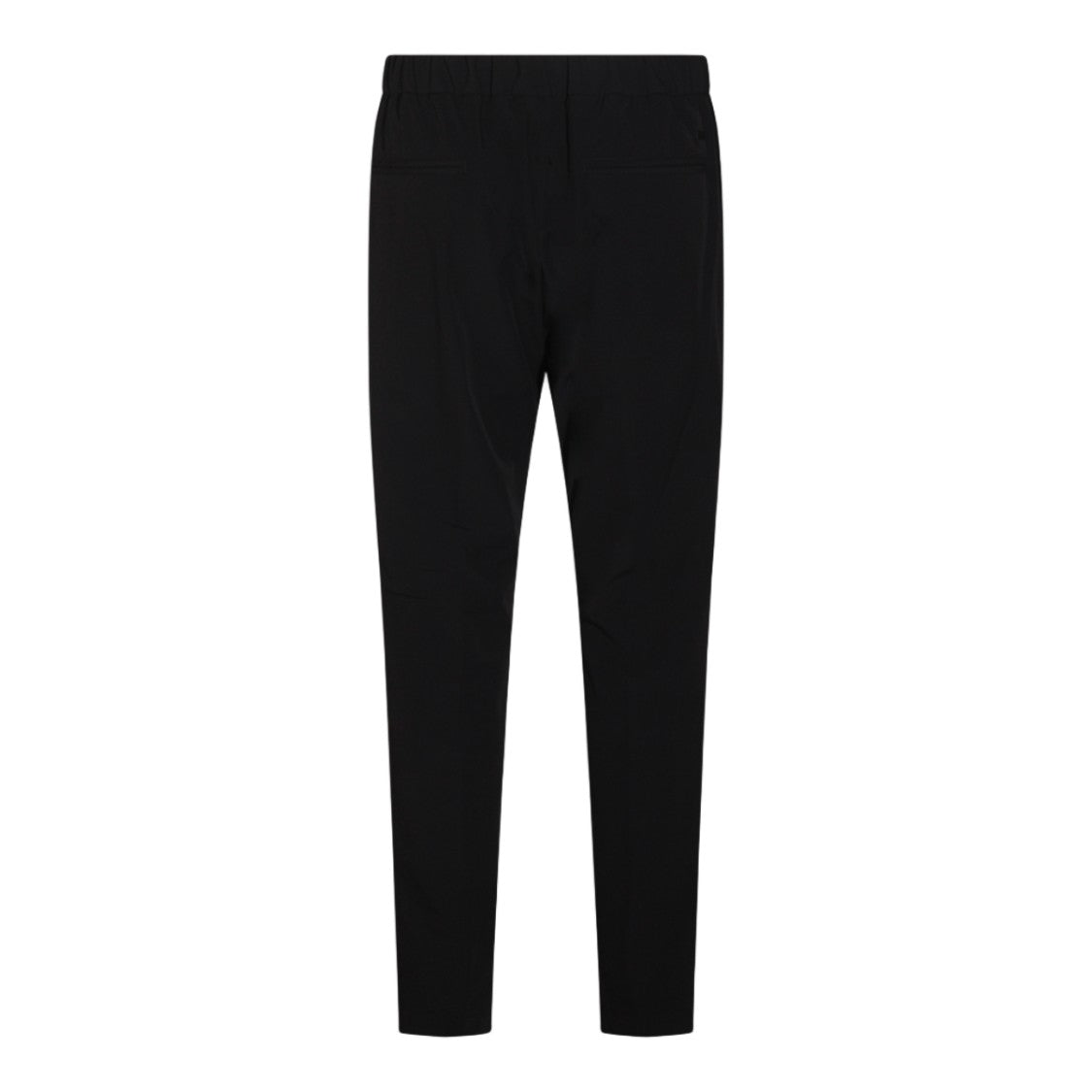Herno Tapered Black Trousers With Drawstring Waist
