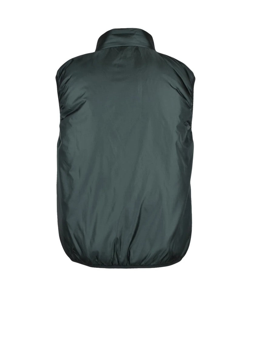 Aspesi Green Thermore Padded Vest With Zip Closure And High Collar