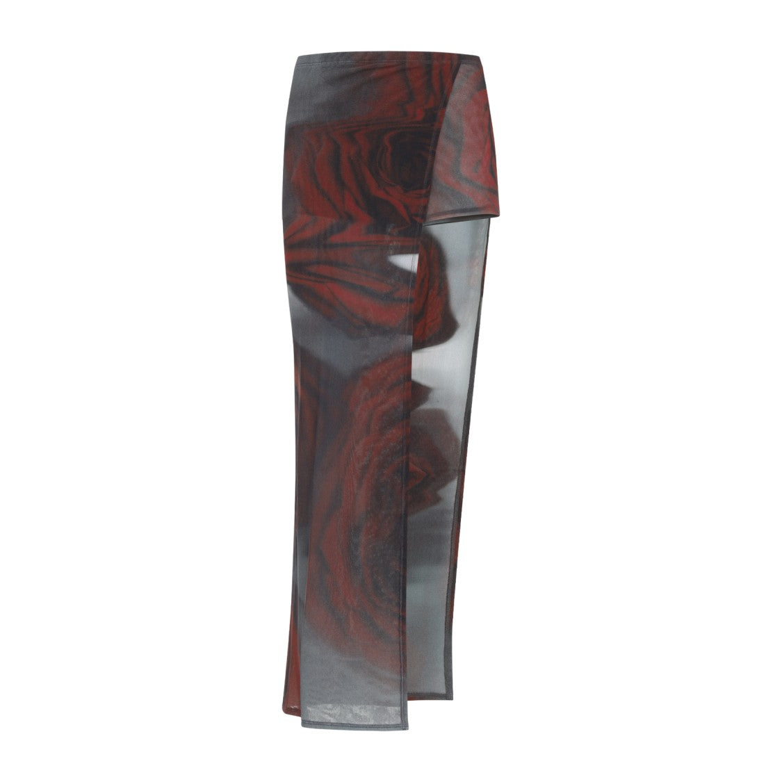 Jean Paul Gaultier Blurry Roses Asymmetric Midi Skirt