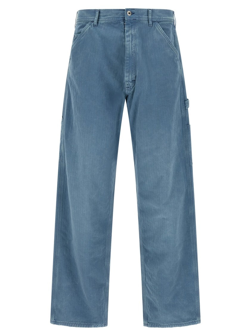 Maison Margiela Herringbone Pattern Denim Jeans With Modern Finish