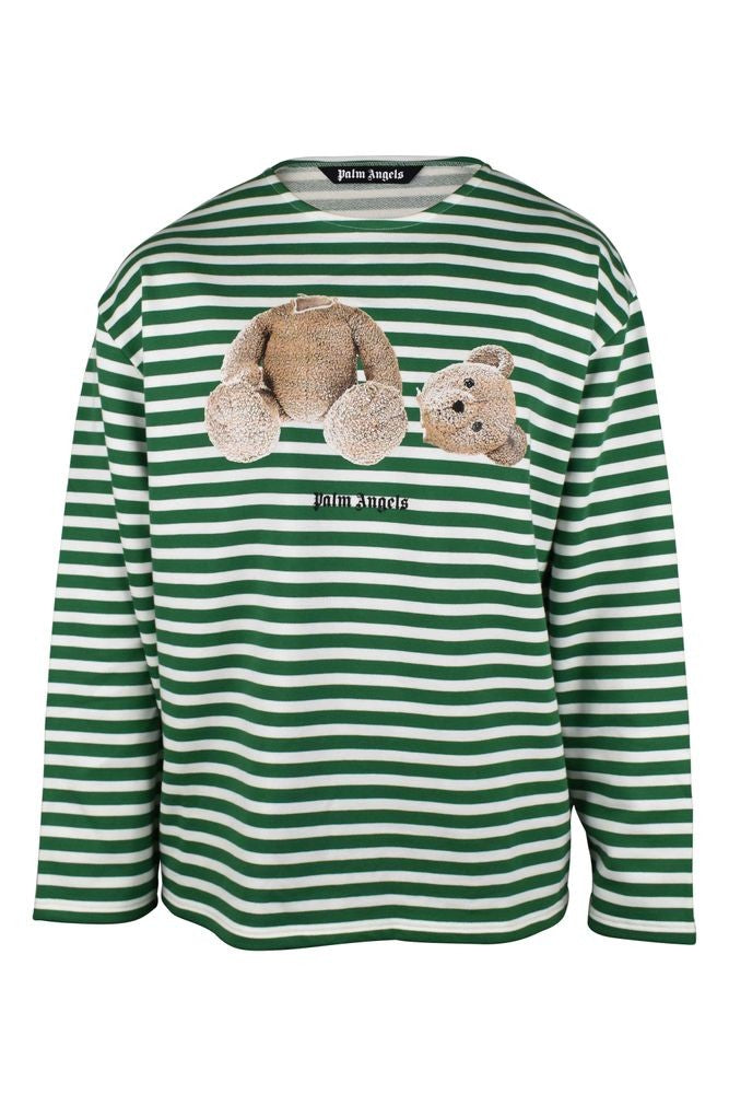 Palm Angels Striped Cotton Long-Sleeved T-Shirt