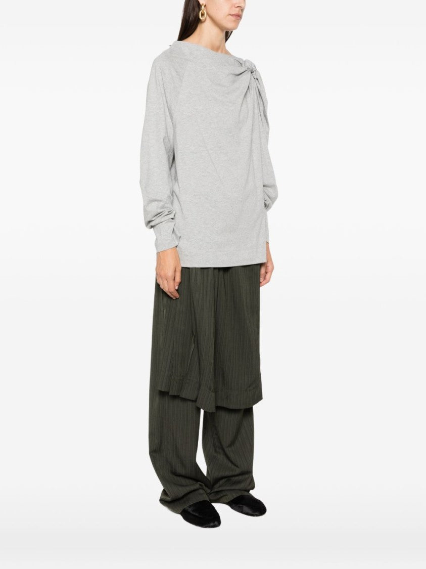 Dries Van Noten Draped Knot Detail Long-Sleeve T-Shirt