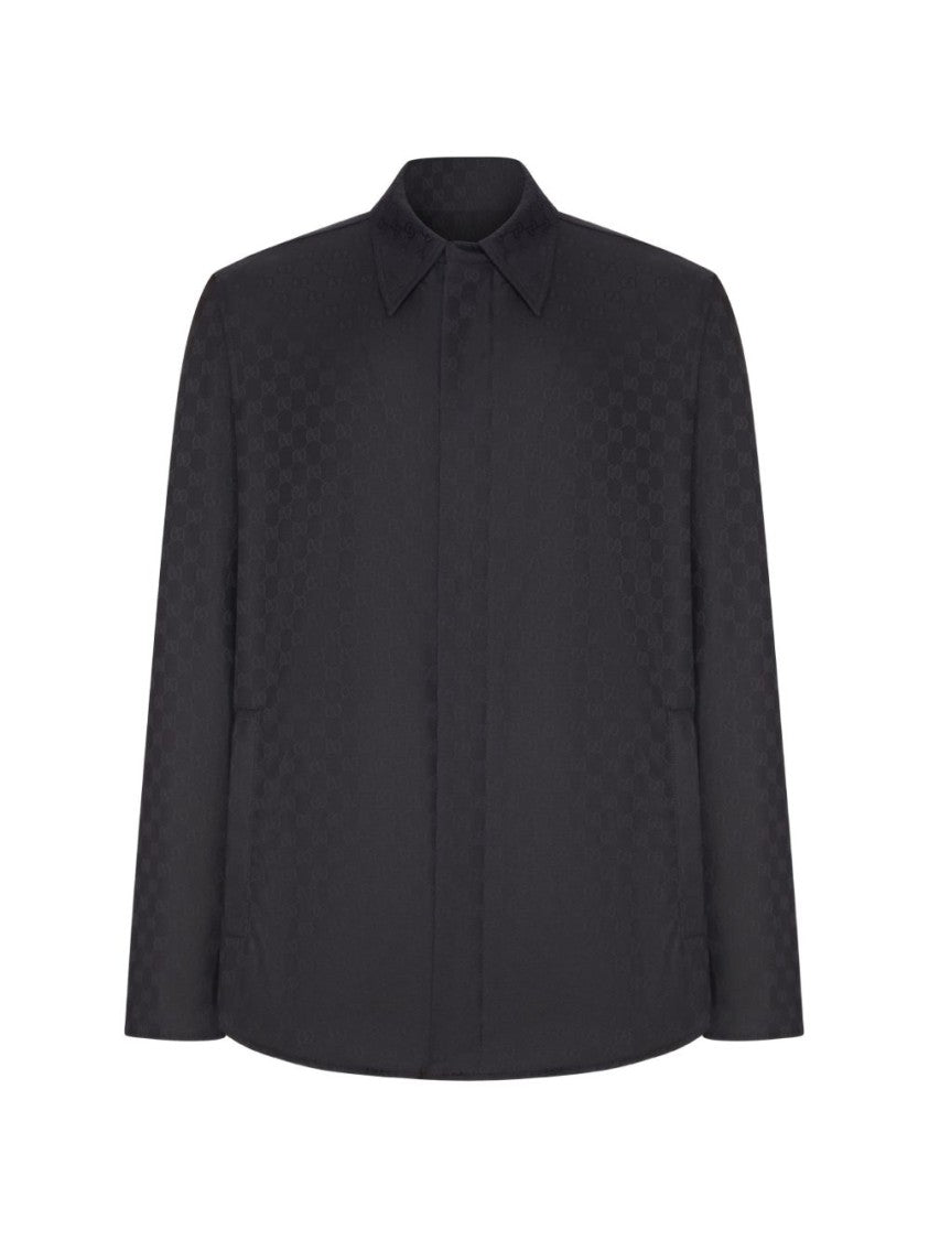 Gucci Concealed-Closure Tonal Pattern Cotton Jacket