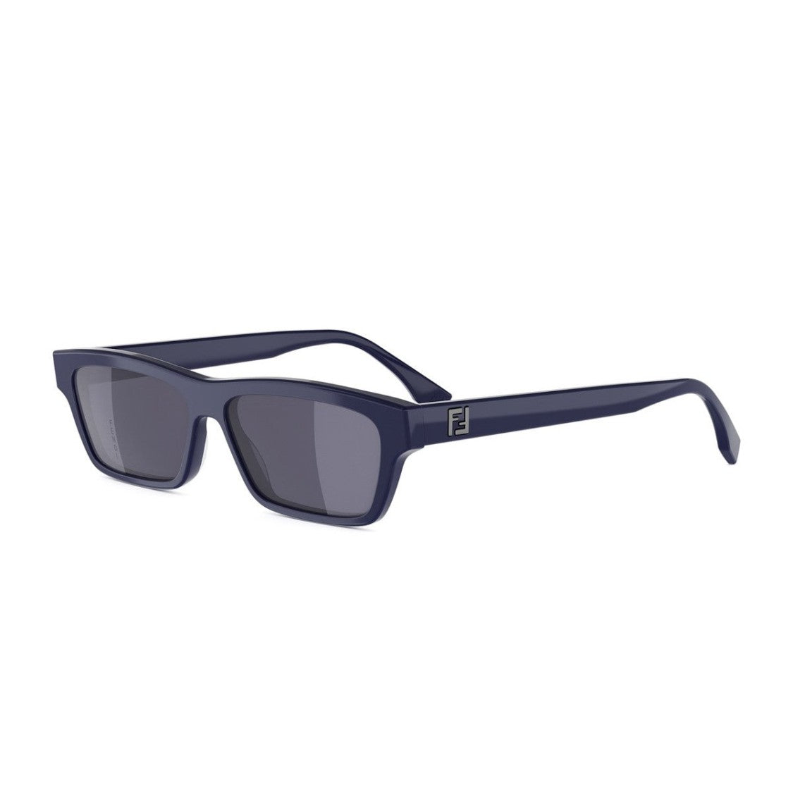 Fendi Dark Blue Ff Squared Acetate Mirrored Sunglasses