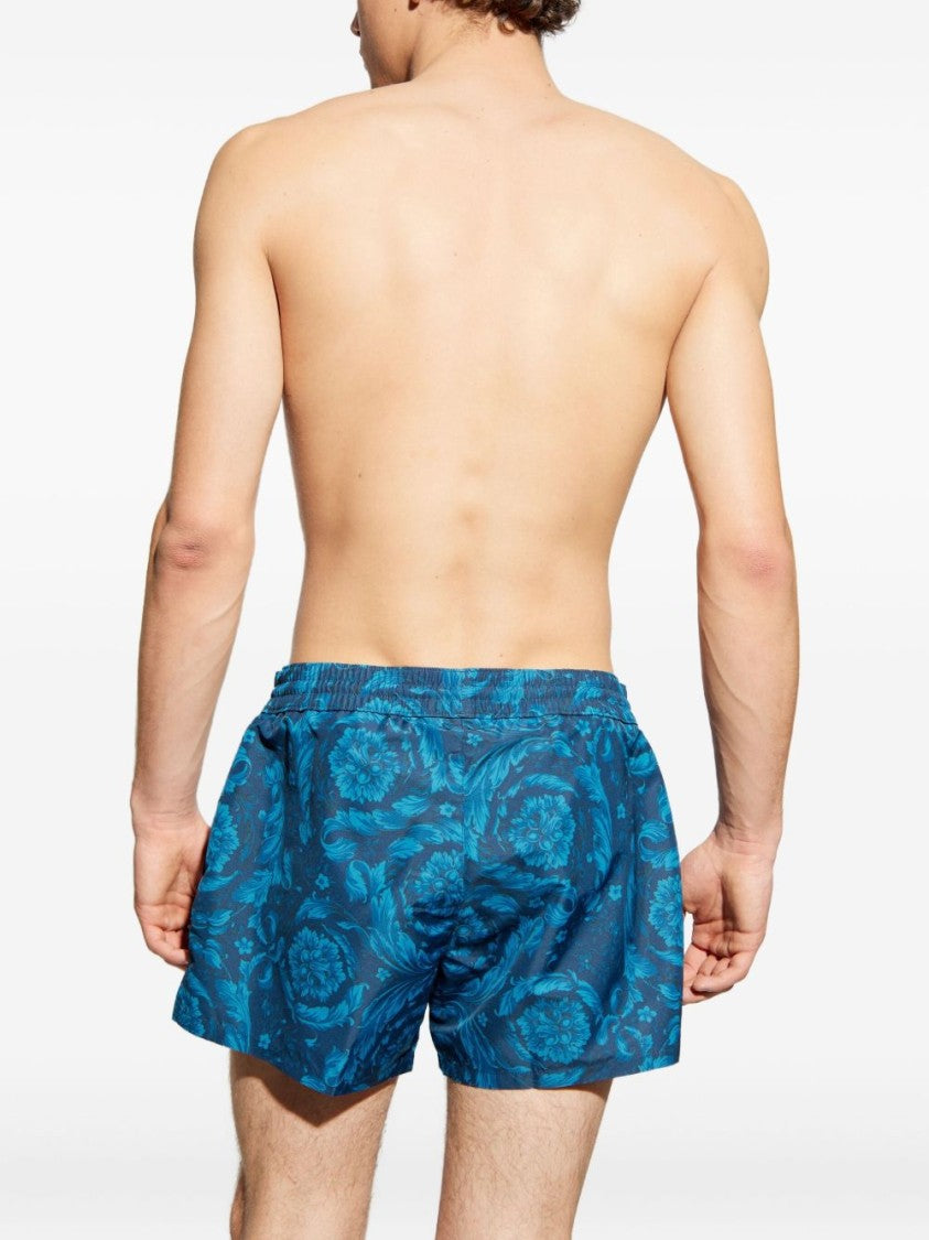 Versace Ornamental Patterned Silk-Nylon Shorts