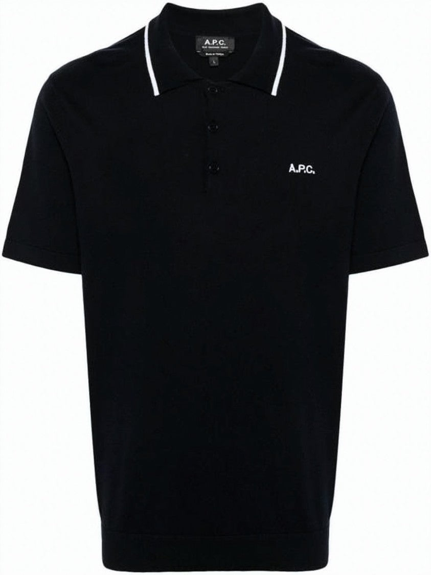 A.P.C. Short-Sleeved Polo Shirt With Classic Collar And Embroidered Logo