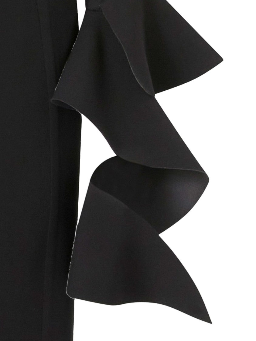 Pinko Stretch Viscose Dress With Ruffles