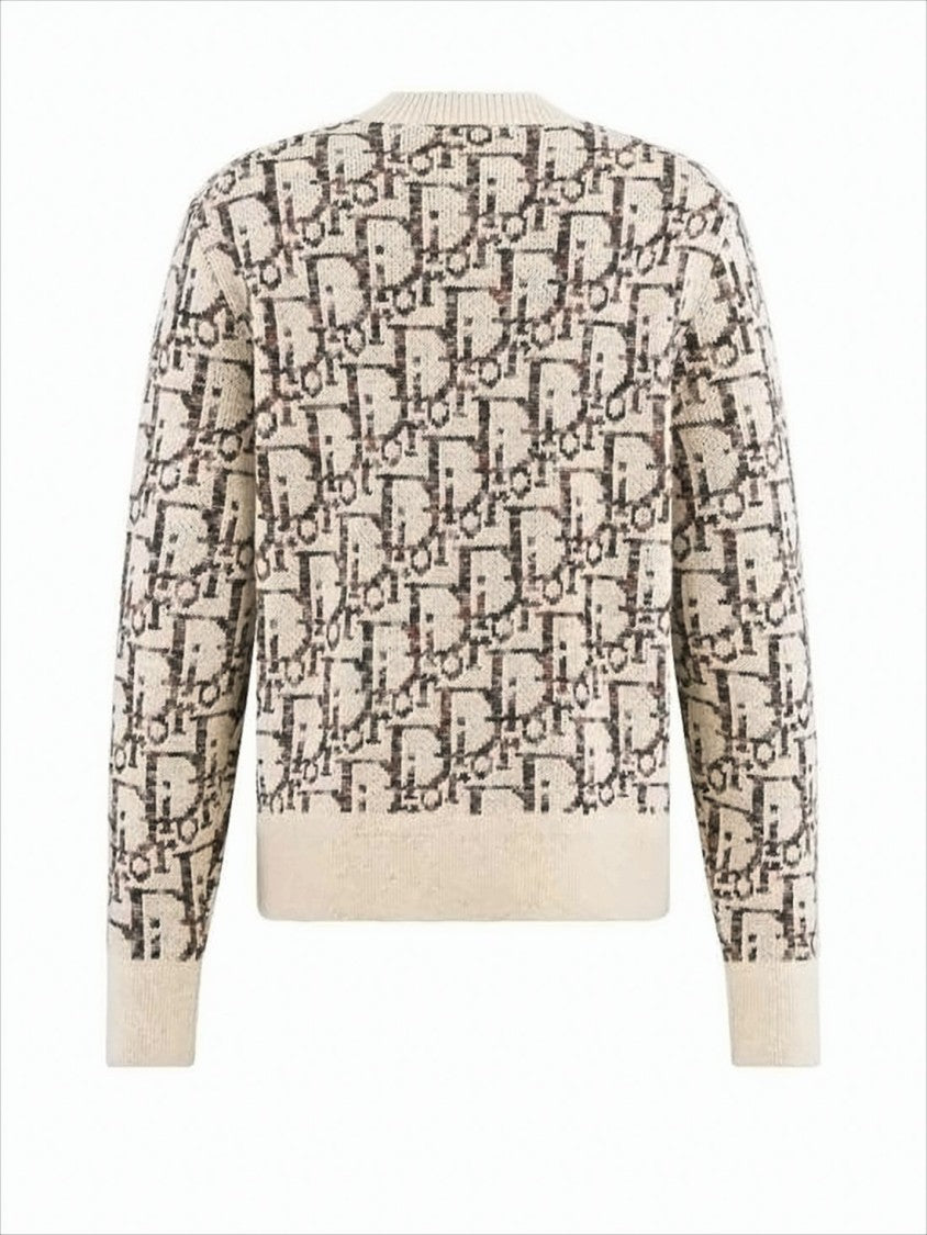 Christian Dior Intricate Pattern Knit Wool Sweater