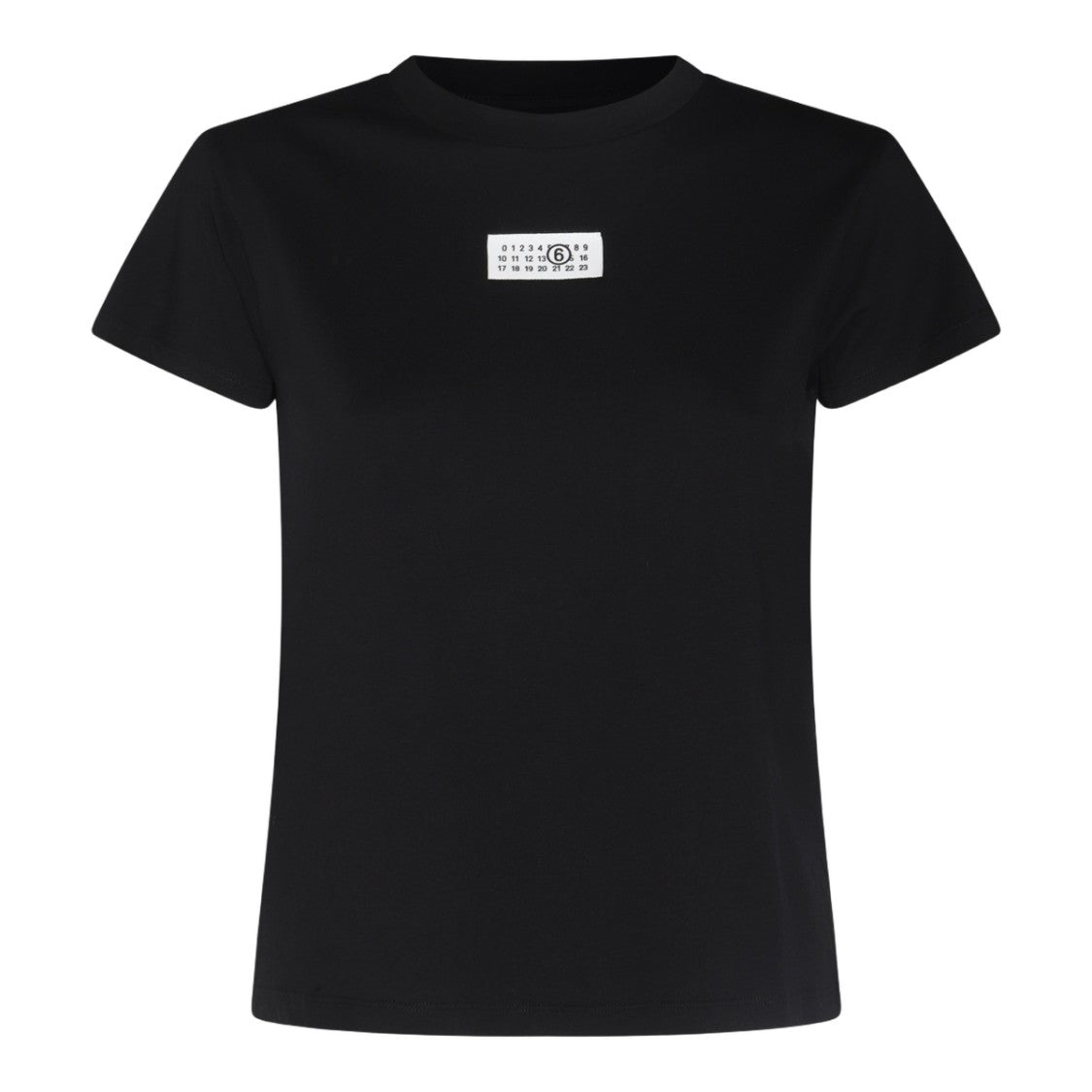Mm6 By Maison Margiela Short-Sleeve Black T-Shirt With Detailing
