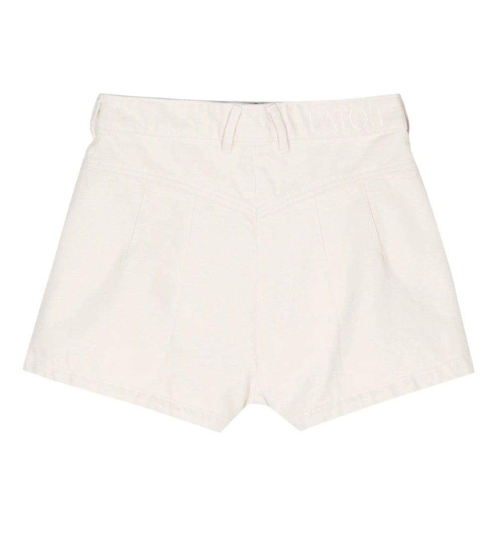 Patou Tailored High-Waist Shorts With Decorative Gold Accents