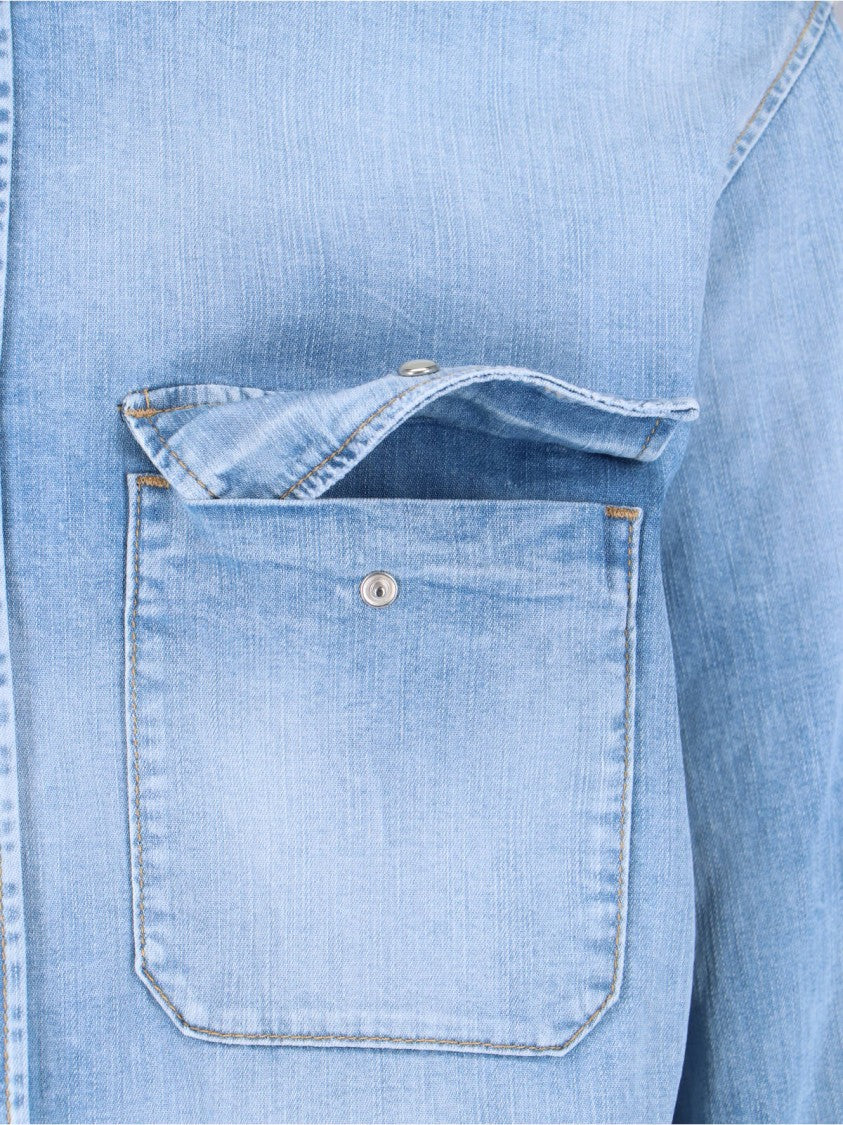 Dsquared2 Logo Shirt – Light Blue Denim