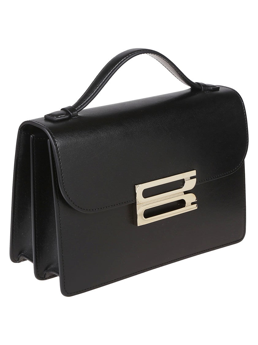 Victoria Beckham Dorian Black Calf Leather Shoulder Bag