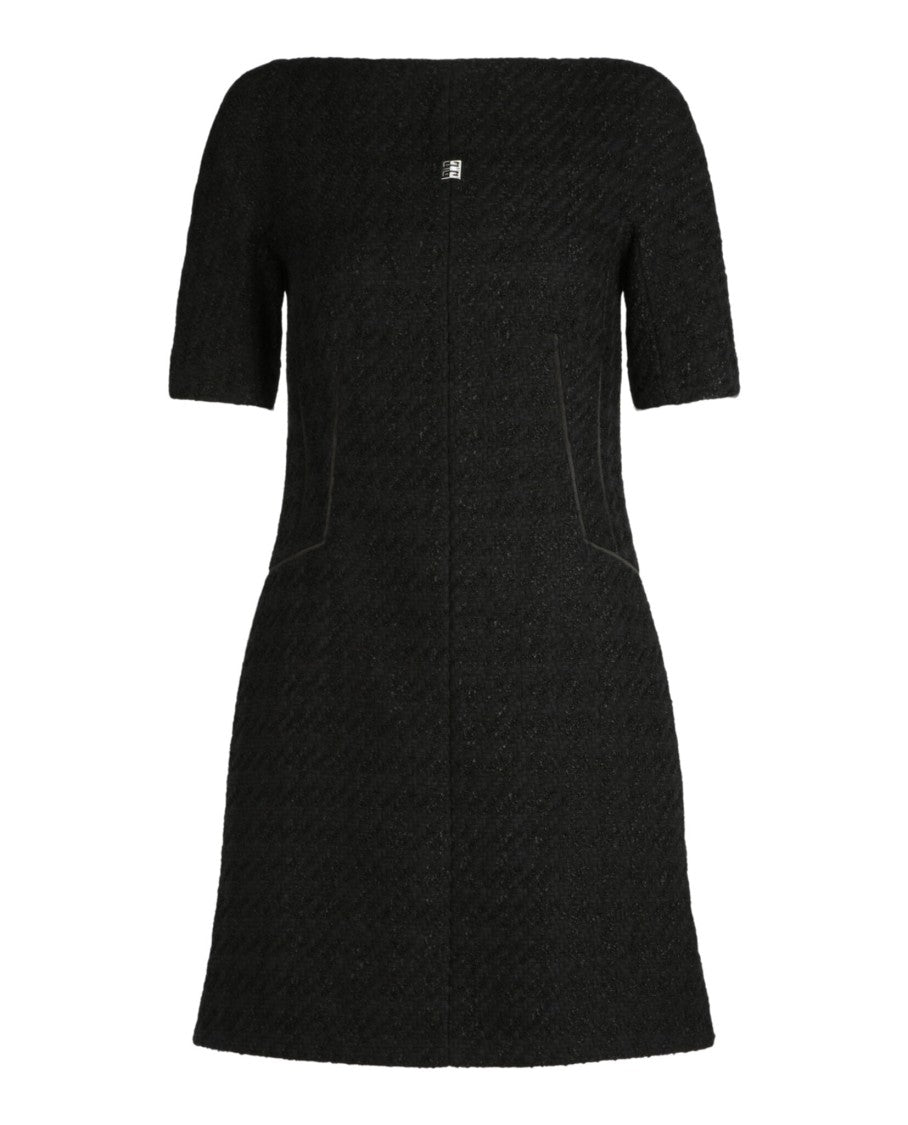 Givenchy Tailored Knee-Length Tweed Dress With Boatneck And Silver Hardware