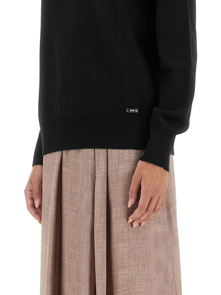Kiton Oversized Black Cashmere Sweater