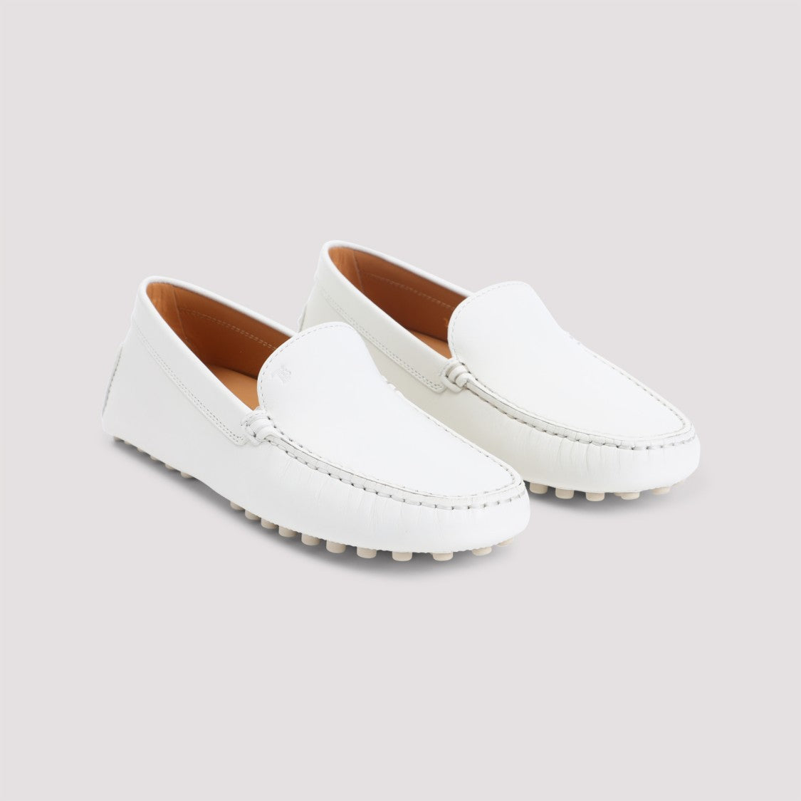 Tod's Moccasin-Style White Leather Loafers