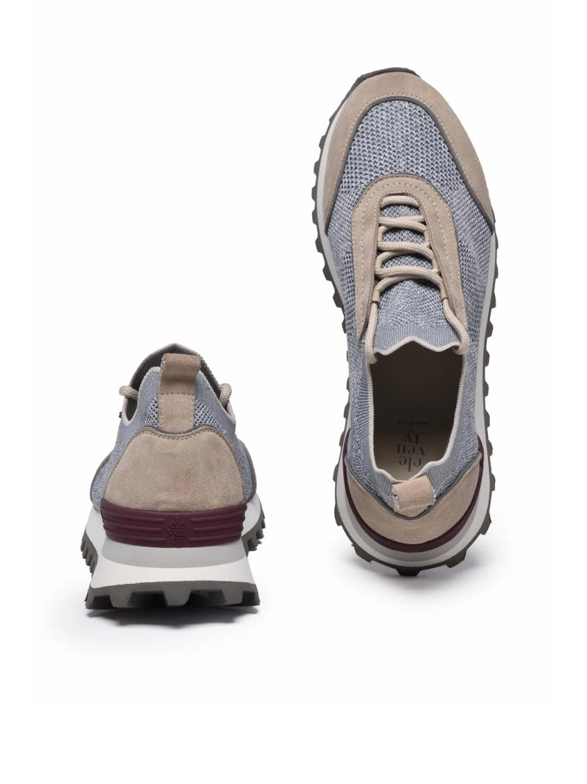 Eleventy Grey Suede Stretch Insert Sneakers