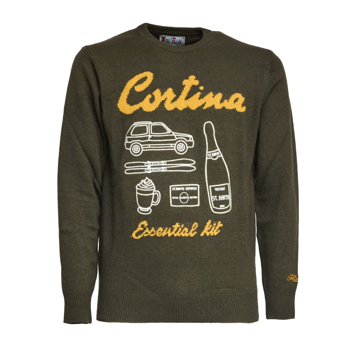Mc2 Saint Barth Crew Neck Sweater With Ribbed Details And Embroidery