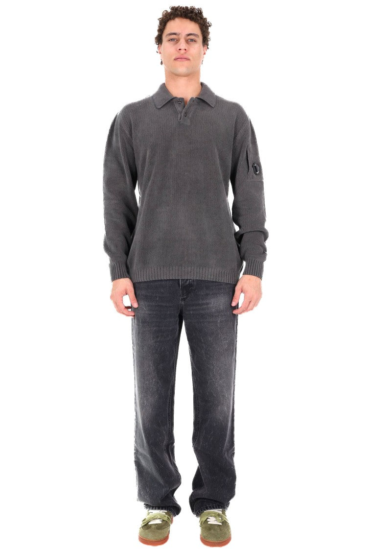 C.P. Company Velour Cotton Polo-Sweatshirt
