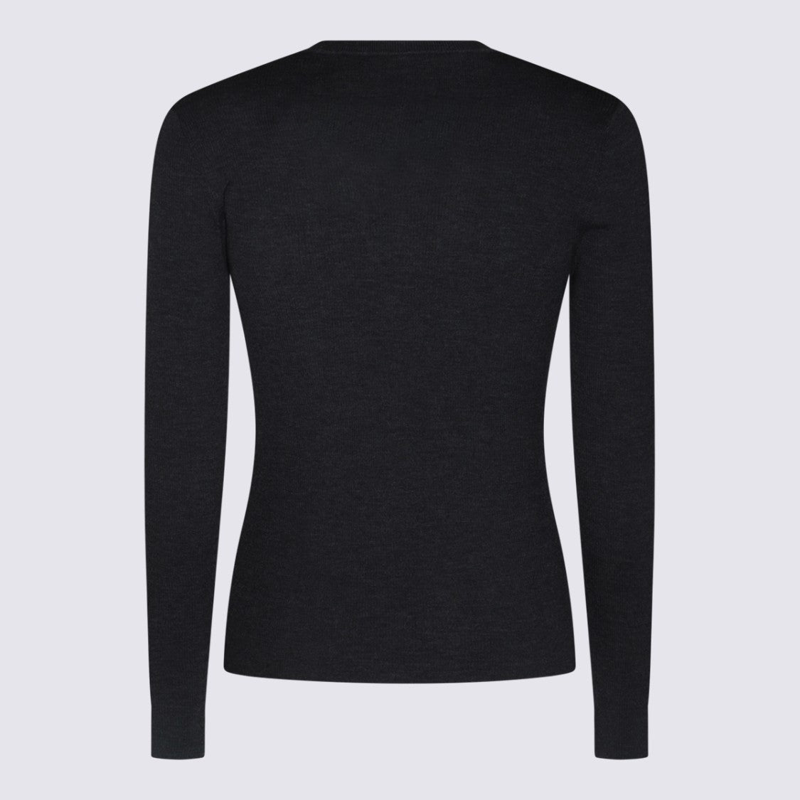 Valentino Fitted Black Sweater With Tonal Logo Embroidery