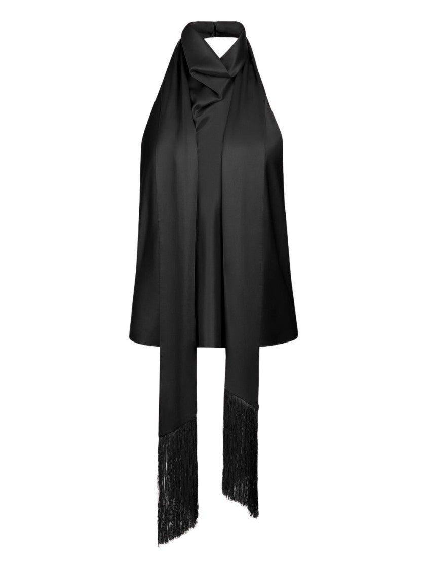 Nina Ricci Halterneck Top With Removable Fringed Scarf