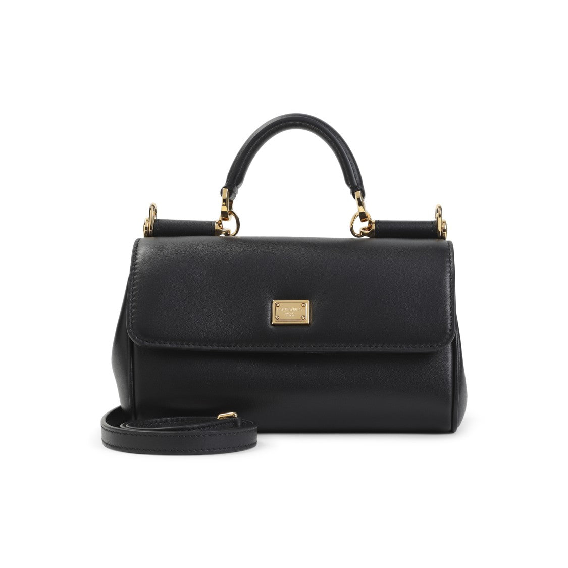 Dolce & Gabbana Black Calf Leather Top Handle Bag