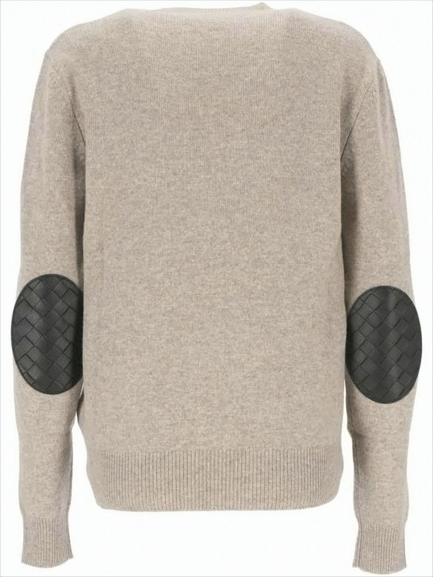 Bottega Veneta Knit Sweater With Leather Elbow Patches