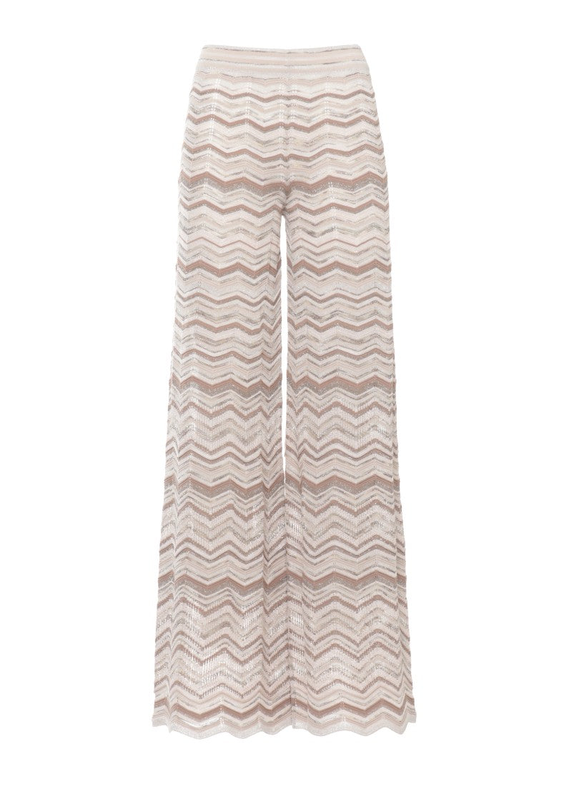 D. Exterior Lurex Geometric Straight-Leg Pants