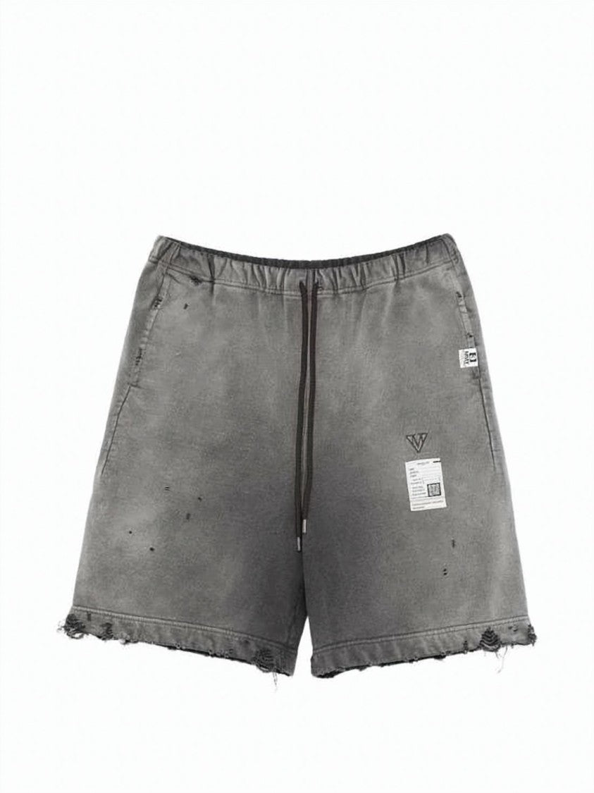 Maison Mihara Yasuhiro Relaxed Fit Grey Shorts With Distressed Details