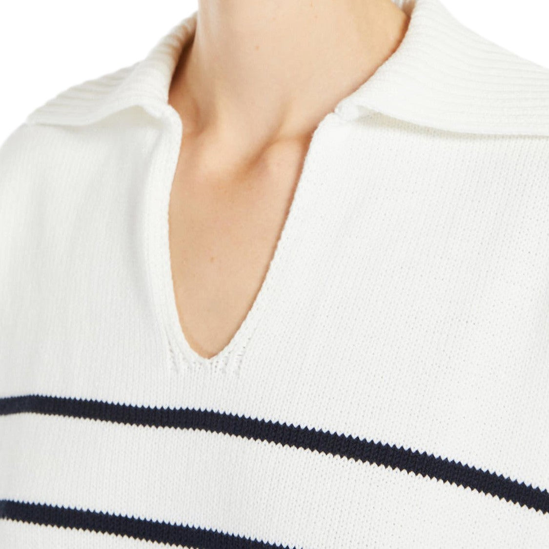 Max Mara Relaxed Fit V-Neck Sweater With Striped Detail