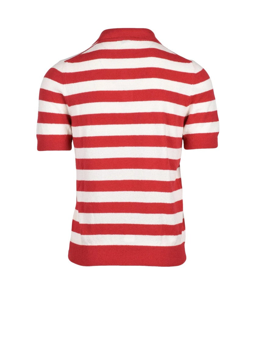 Gran Sasso White Red Cotton Polyamide Men Polo