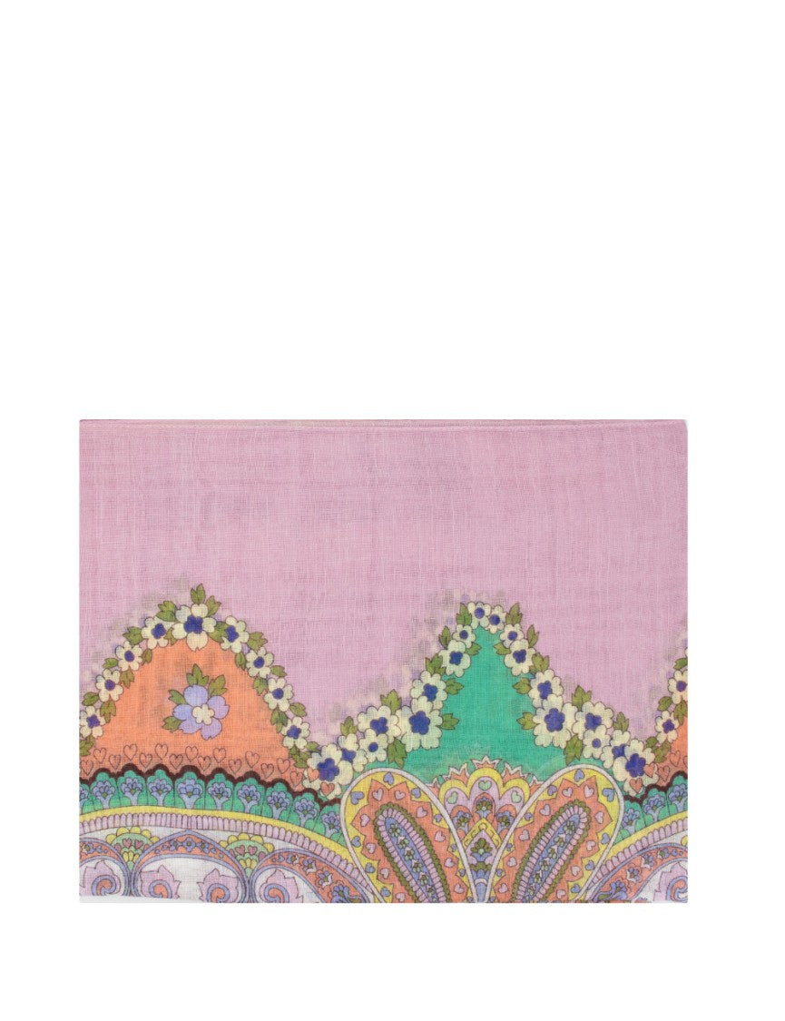 Etro Paisley Motif Scarf With Floral Accents