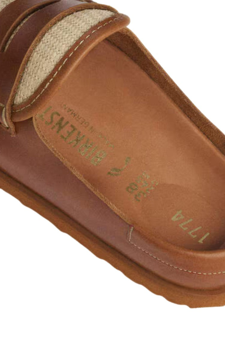 Birkenstock Ginger Brown Naples Moccasin-Inspired Slip-On Leather Loafers