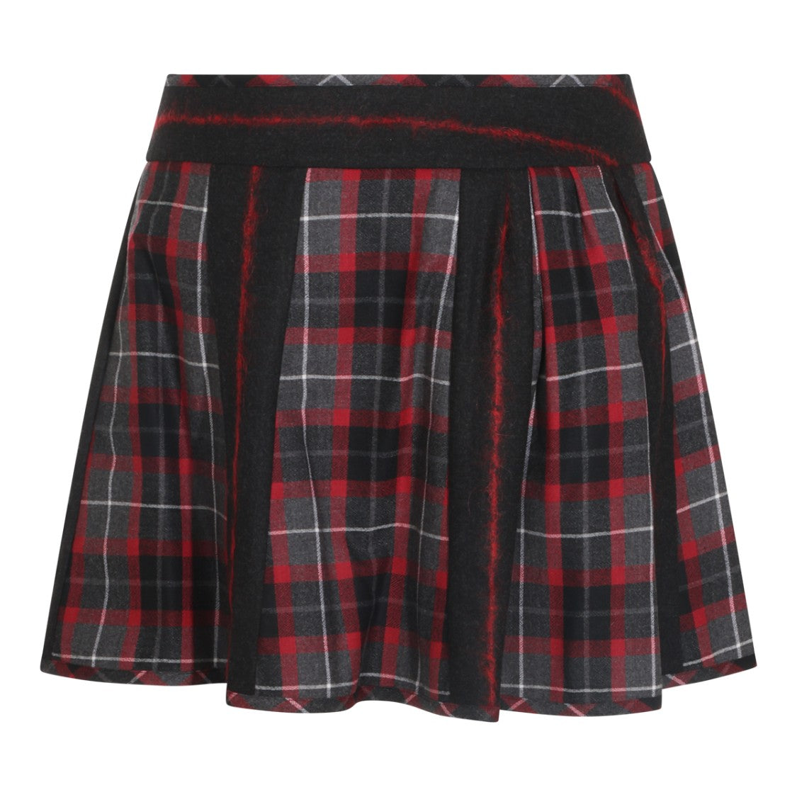 Vivienne Westwood Pleated Mini Skirt With All-Over Check Pattern And Side Button Fastening