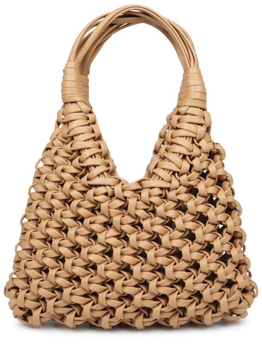 Hibourama Structured Woven Leather Shoulder Bag