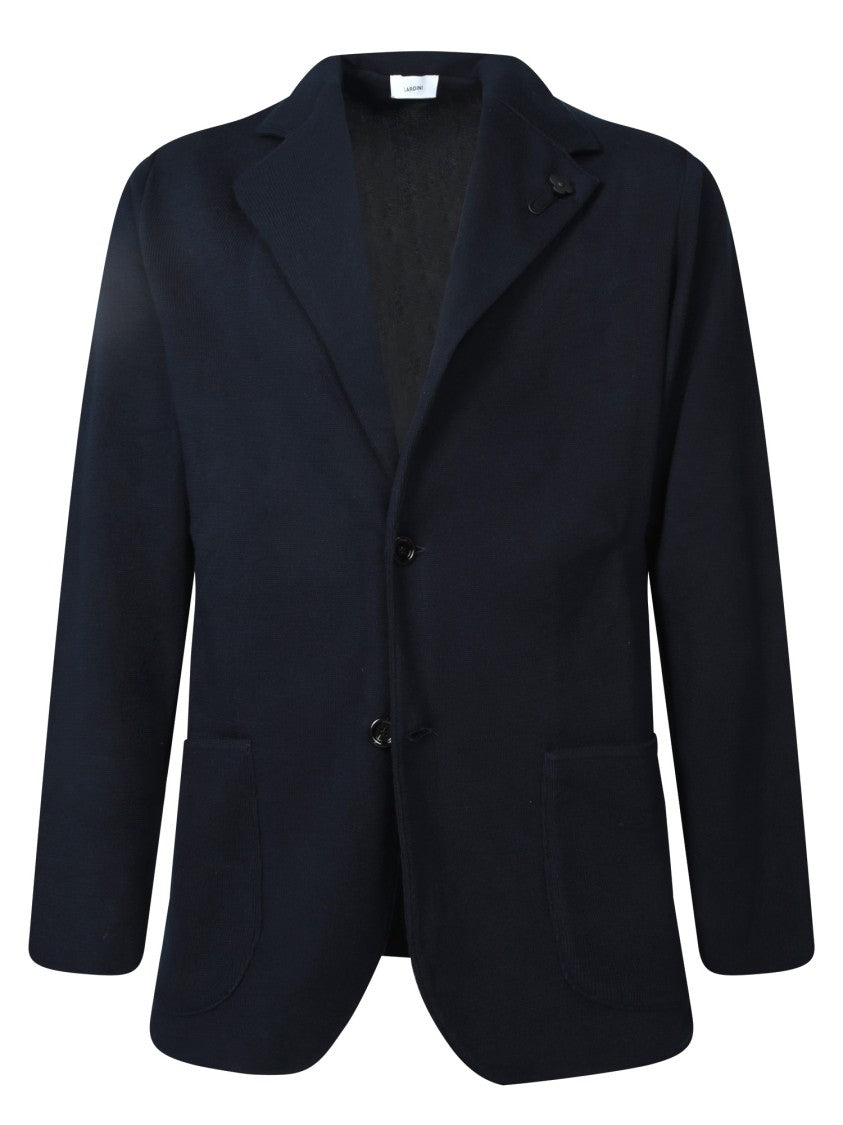Lardini Tailored Fit Blazer-Style Blue Cardigan