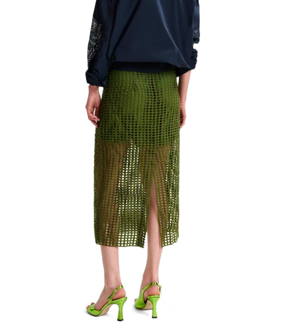 Essentiel Antwerp Handkerchief Khaki Midi Skirt