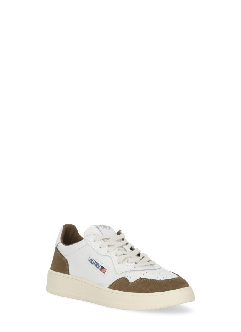 Autry White Blue Suede Accents Premium Low-Top Sneakers