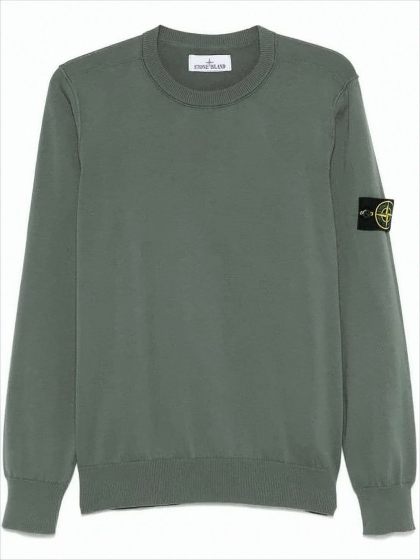 Stone Island Minimalist Green Knit Sweater