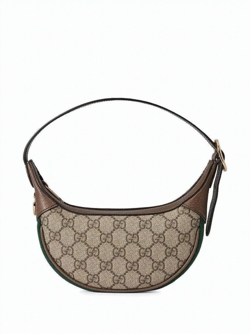 Gucci Crescent-Shaped Mini Bag With Signature Monogram And Gold-Tone Accents