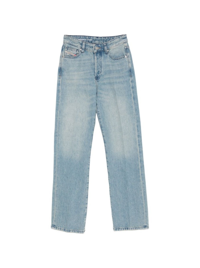 Diesel Light Blue Tonal Stitching Logo Jeans