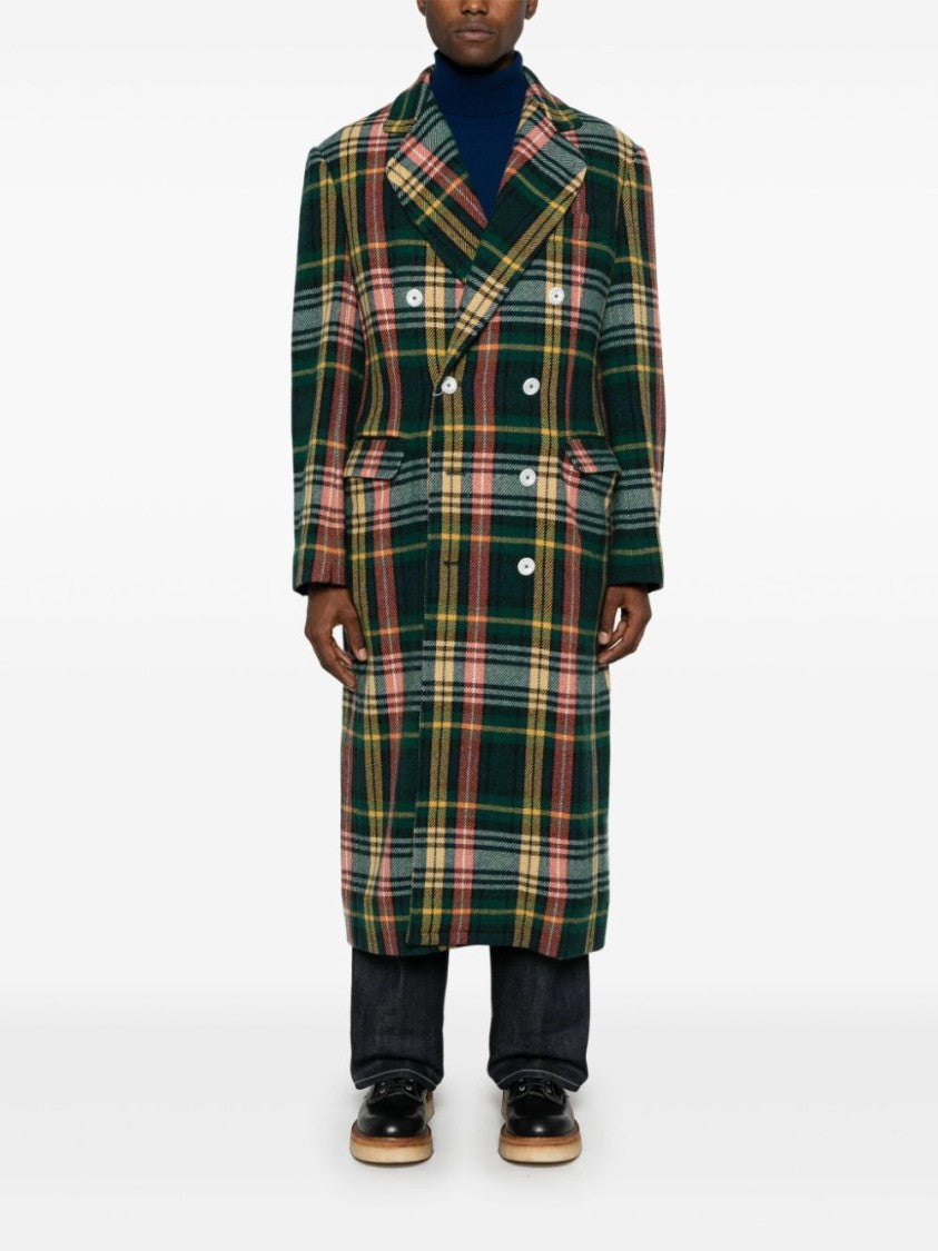 Vivienne Westwood Forest Green Tartan Check Double-Breasted Coat