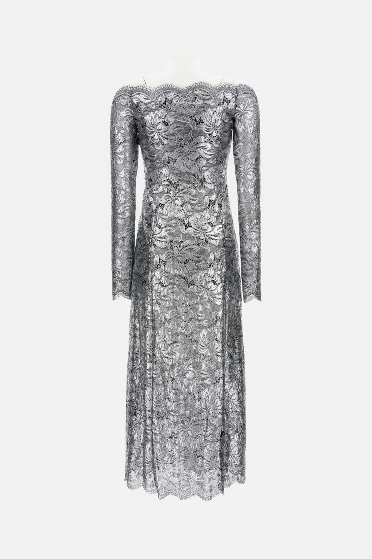 Rabanne Fitted Grey Lace Dress