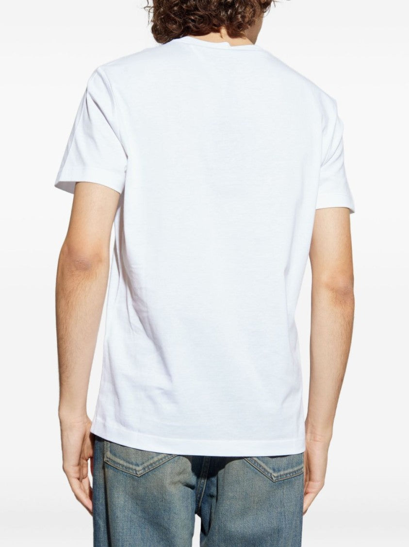 Versace White T-Shirt With Gold Medusa Head Logo