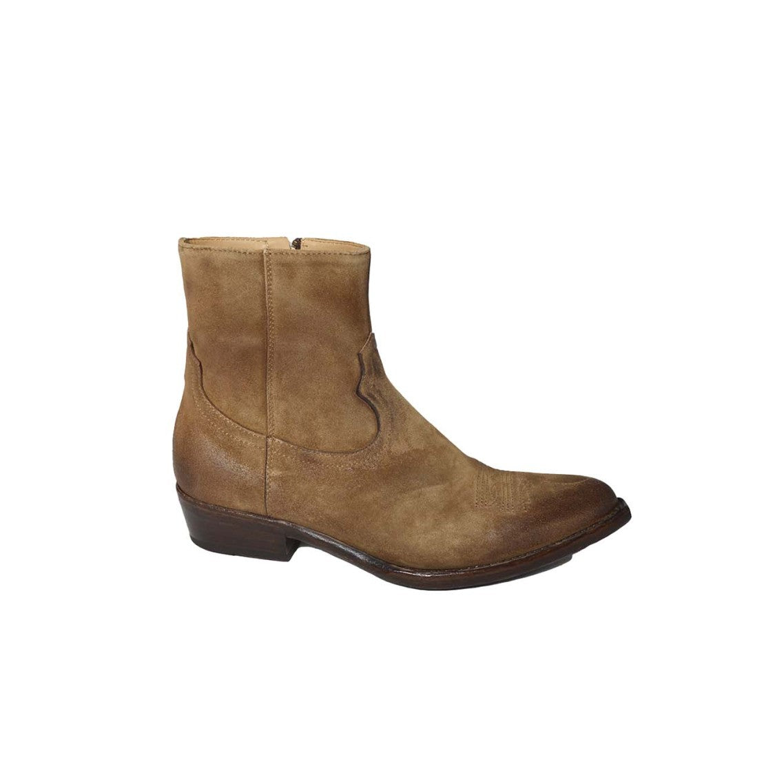 Damy Vintage Ankle Boots In Brown Suede