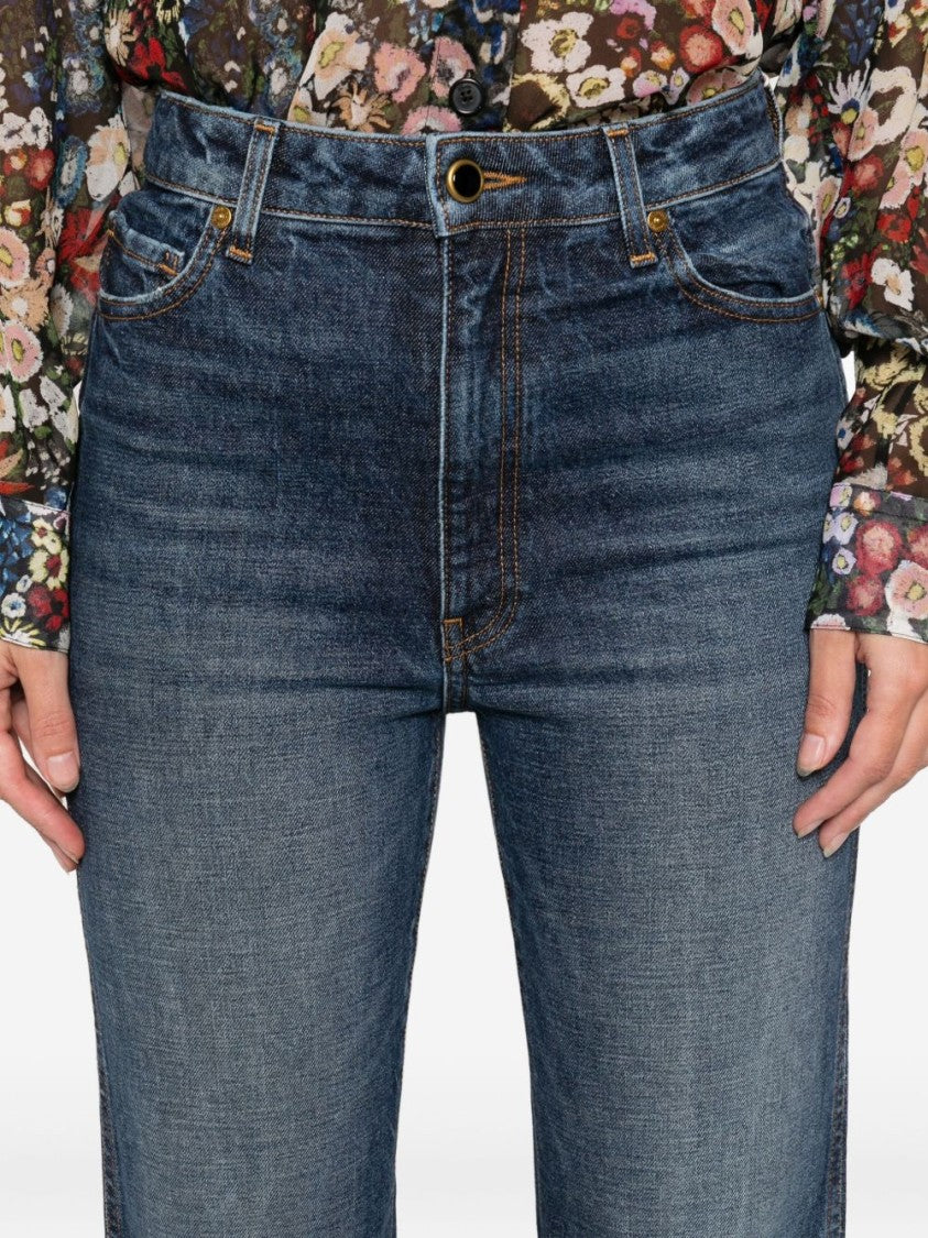 Khaite High-Waisted Blue Denim Jeans