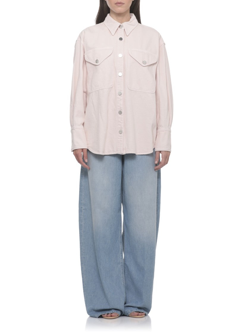 Dondup Pink Front Pockets Cotton Shirt