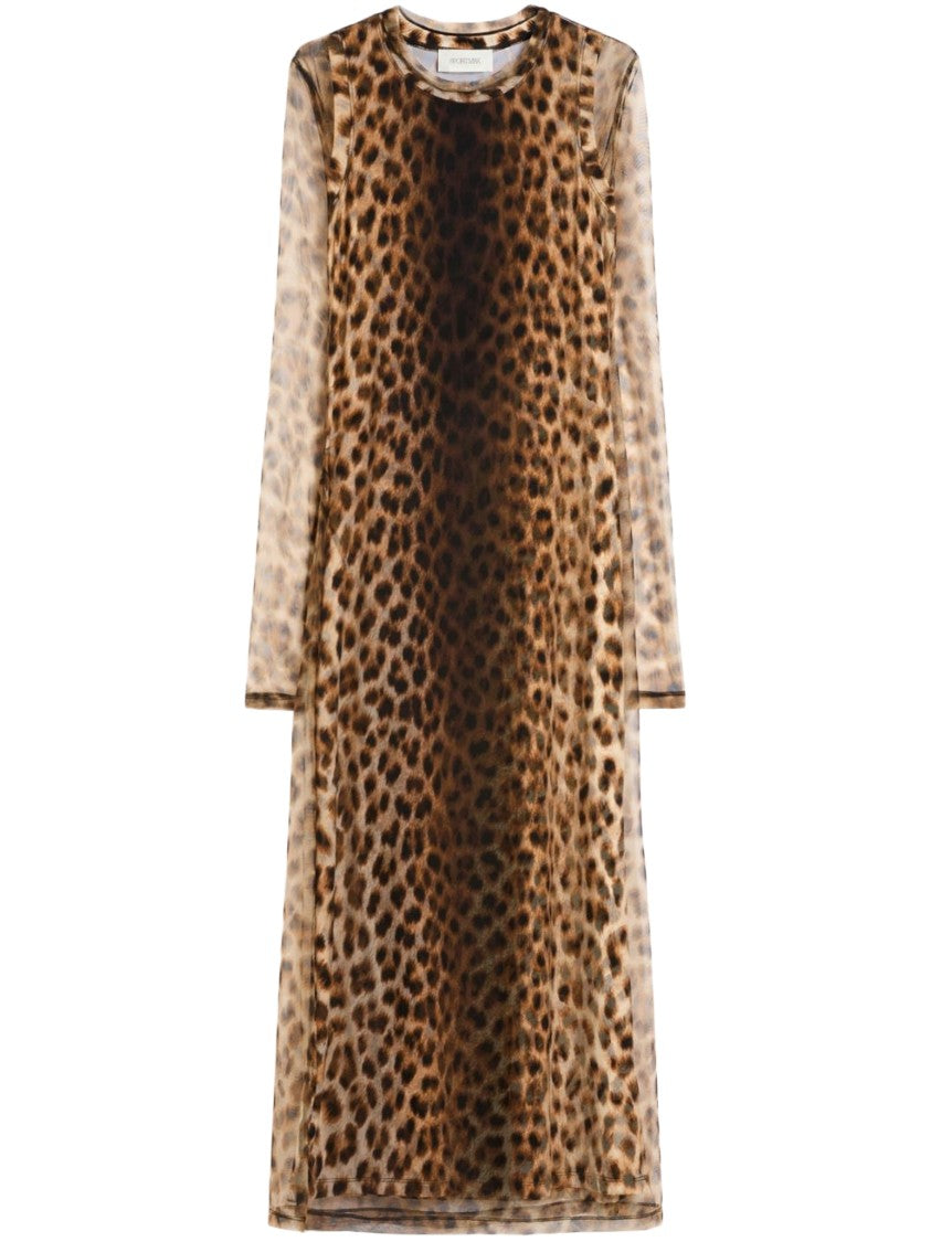 Max Mara Midi-Length Jersey Dress With Bold Leopard Print
