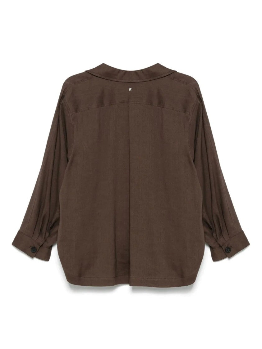 Lorena Antoniazzi Brown Twill Shirt Jacket